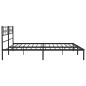 vidaXL Giroletto con Testiera in Metallo Nero 200x200 cm vidaXL Giroletto con Testiera in Metallo Nero 200x200 cm