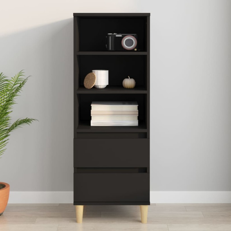 Credenza Nero 40x36x110 cm in Legno Multistrato Credenza Nero 40x36x110 cm in Legno Multistrato