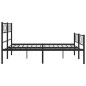 vidaXL Giroletto con Testiera e Pediera Metallo Nero 160x200 cm vidaXL Giroletto con Testiera e Pediera Metallo Nero 160x200 cm