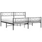 vidaXL Giroletto con Testiera e Pediera Metallo Nero 200x200 cm vidaXL Giroletto con Testiera e Pediera Metallo Nero 200x200 cm