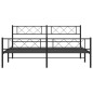 vidaXL Giroletto con Testiera e Pediera Metallo Nero 200x200 cm vidaXL Giroletto con Testiera e Pediera Metallo Nero 200x200 cm
