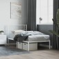 vidaXL Giroletto con Testiera Metallo Bianco 75x190 cm vidaXL Giroletto con Testiera Metallo Bianco 75x190 cm