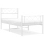 vidaXL Giroletto con Testiera e Pediera Metallo Bianco 80x200 cm