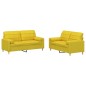 vidaXL Set di Divani 2 pz con Cuscini Giallo Chiaro in Tessuto vidaXL Set di Divani 2 pz con Cuscini Giallo Chiaro in Tessuto