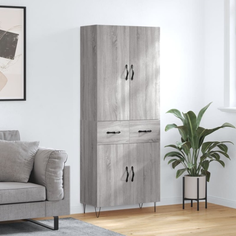 vidaXL Credenza Grigio Sonoma 69,5x34x180 cm in Legno Multistrato vidaXL Credenza Grigio Sonoma 69,5x34x180 cm in Legno Multistrato