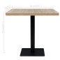 vidaXL Tavolo Bistrot MDF e Acciaio Quadrato 80x80x75 cm Color Rovere