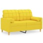 vidaXL Divano a 2 Posti con Cuscini Giallo Chiaro 120 cm in Tessuto vidaXL Divano a 2 Posti con Cuscini Giallo Chiaro 120 cm in Tessuto