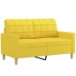 vidaXL Divano a 2 Posti con Cuscini Giallo Chiaro 120 cm in Tessuto vidaXL Divano a 2 Posti con Cuscini Giallo Chiaro 120 cm in Tessuto