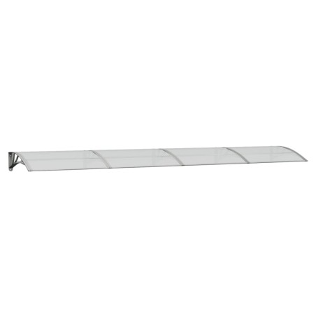 vidaXL Tettoia per Porta Grigia e Trasparente 400x75 cm Policarbonato