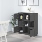 Credenza Grigia 110,5x35x117 cm in Legno Massello di Pino Credenza Grigia 110,5x35x117 cm in Legno Massello di Pino