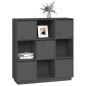 Credenza Grigia 110,5x35x117 cm in Legno Massello di Pino Credenza Grigia 110,5x35x117 cm in Legno Massello di Pino