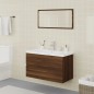 vidaXL Set Mobili da Bagno Rovere Marrone in Legno Multistrato vidaXL Set Mobili da Bagno Rovere Marrone in Legno Multistrato