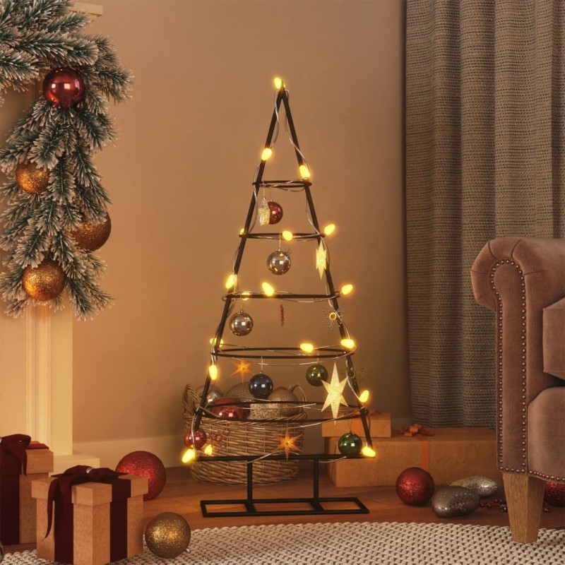 vidaXL Albero di Natale Decorativo in Metallo Nero 90 cm vidaXL Albero di Natale Decorativo in Metallo Nero 90 cm