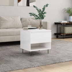 vidaXL Tavolino Bianco Lucido 50x46x50 cm in Legno Multistrato