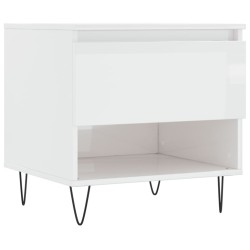 vidaXL Tavolino Bianco Lucido 50x46x50 cm in Legno Multistrato