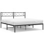 vidaXL Giroletto con Testiera in Metallo Nero 140x190 cm vidaXL Giroletto con Testiera in Metallo Nero 140x190 cm