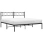 vidaXL Giroletto con Testiera in Metallo Nero 140x190 cm vidaXL Giroletto con Testiera in Metallo Nero 140x190 cm