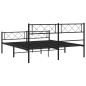 vidaXL Giroletto con Testiera e Pediera Metallo Nero 140x200 cm