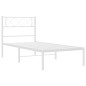 vidaXL Giroletto con Testiera Metallo Bianco 90x190 cm vidaXL Giroletto con Testiera Metallo Bianco 90x190 cm