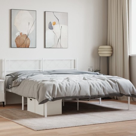 vidaXL Giroletto con Testiera in Metallo Bianco 120x200 cm
