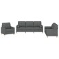 vidaXL Set di Divani 3 pz con Cuscini Grigio Scuro in Tessuto vidaXL Set di Divani 3 pz con Cuscini Grigio Scuro in Tessuto