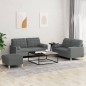 vidaXL Set di Divani 3 pz con Cuscini Grigio Scuro in Tessuto vidaXL Set di Divani 3 pz con Cuscini Grigio Scuro in Tessuto