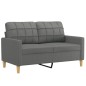 vidaXL Set di Divani 3 pz con Cuscini Grigio Scuro in Tessuto vidaXL Set di Divani 3 pz con Cuscini Grigio Scuro in Tessuto