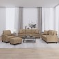 vidaXL Set di Divani 4 pz con Cuscini Cappuccino in Similpelle vidaXL Set di Divani 4 pz con Cuscini Cappuccino in Similpelle