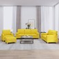 vidaXL Set di Divani 4 pz con Cuscini Giallo Chiaro in Tessuto