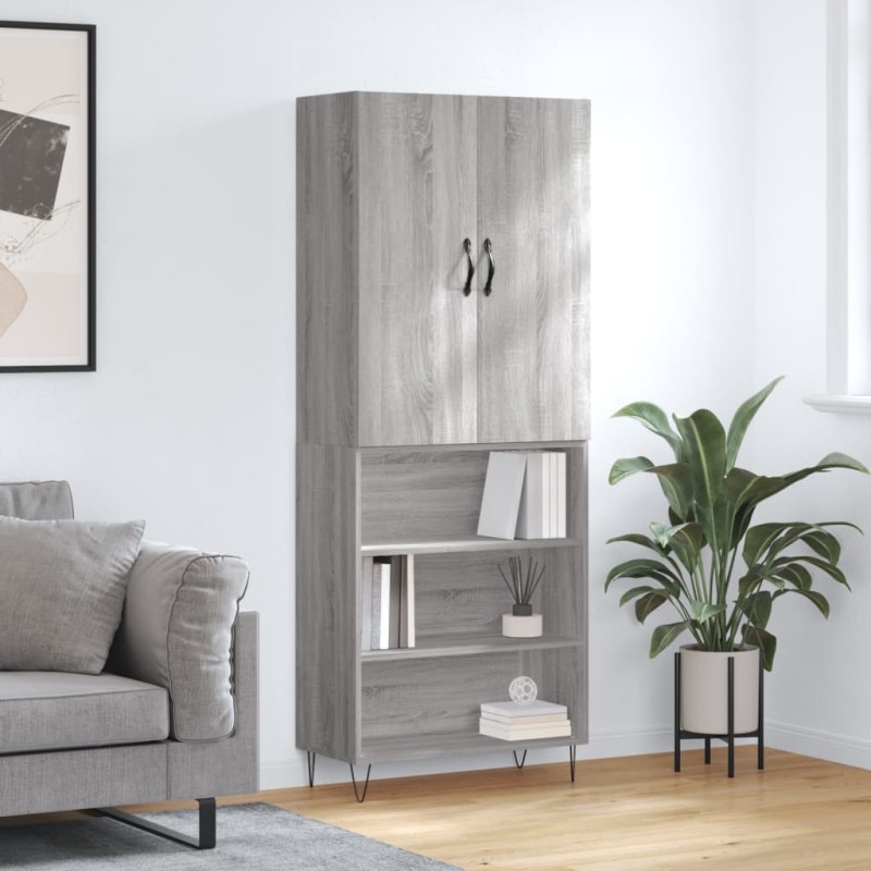 vidaXL Credenza Grigio Sonoma 69,5x34x180 cm in Legno Multistrato vidaXL Credenza Grigio Sonoma 69,5x34x180 cm in Legno Multistrato