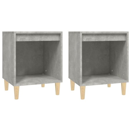 Comodini 2 pz Grigio Cemento 40x35x50 cm