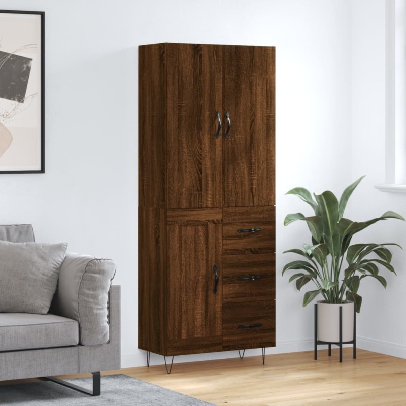 vidaXL Credenza Rovere Marrone 69,5x34x180 cm in Legno Multistrato vidaXL Credenza Rovere Marrone 69,5x34x180 cm in Legno Multistrato