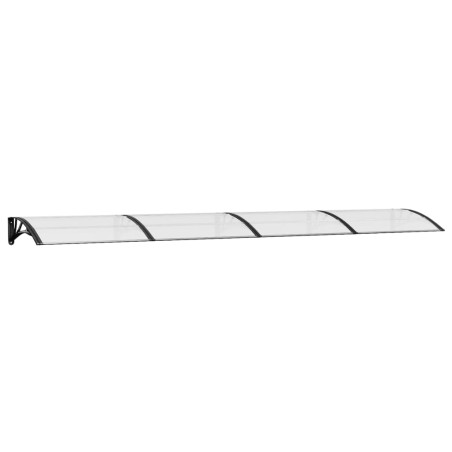 vidaXL Tettoia per Porta Nera e Trasparente 400x80 cm in Policarbonato