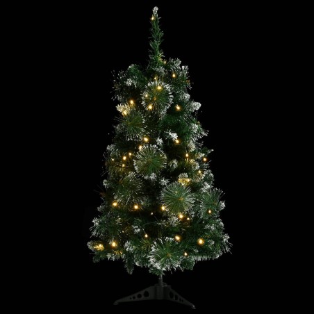 vidaXL Albero di Natale Artificiale con Supporto e LED Verde 90 cm PVC