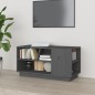 Mobile Porta TV Grigio 80x35x40,5 cm in Legno Massello di Pino Mobile Porta TV Grigio 80x35x40,5 cm in Legno Massello di Pino
