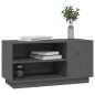 Mobile Porta TV Grigio 80x35x40,5 cm in Legno Massello di Pino Mobile Porta TV Grigio 80x35x40,5 cm in Legno Massello di Pino