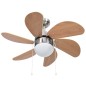 vidaXL Ventilatore da Soffitto con Luce 76 cm Marrone Chiaro vidaXL Ventilatore da Soffitto con Luce 76 cm Marrone Chiaro