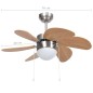 vidaXL Ventilatore da Soffitto con Luce 76 cm Marrone Chiaro vidaXL Ventilatore da Soffitto con Luce 76 cm Marrone Chiaro
