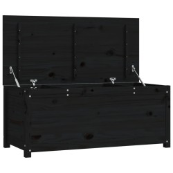 vidaXL Contenitore Portaoggetti Nero 110x50x45,5cm Legno Massello Pino