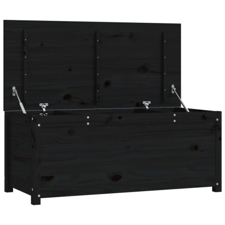 vidaXL Contenitore Portaoggetti Nero 110x50x45,5cm Legno Massello Pino