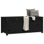 vidaXL Contenitore Portaoggetti Nero 110x50x45,5cm Legno Massello Pino vidaXL Contenitore Portaoggetti Nero 110x50x45,5cm Legno Massello Pino