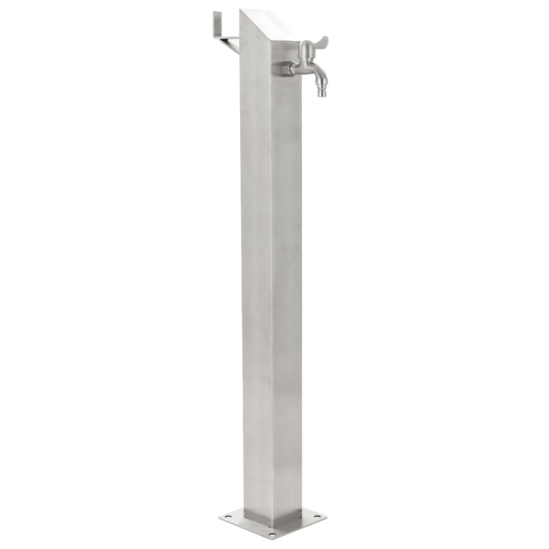 vidaXL Fontanella a Colonna in Acciaio Inossidabile Quadrata 95 cm vidaXL Fontanella a Colonna in Acciaio Inossidabile Quadrata 95 cm