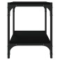 Mobile Porta TV Nero 40x33x41 cm in Legno Multistrato e Acciaio Mobile Porta TV Nero 40x33x41 cm in Legno Multistrato e Acciaio