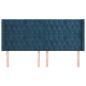Testiera ad Orecchio Blu Scuro 183x16x118/128 cm in Velluto