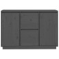 Credenza Grigia 111x34x75 cm in Legno Massello di Pino Credenza Grigia 111x34x75 cm in Legno Massello di Pino