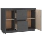Credenza Grigia 111x34x75 cm in Legno Massello di Pino Credenza Grigia 111x34x75 cm in Legno Massello di Pino