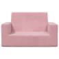 vidaXL Divano per Bambini 2 Posti Rosa in Morbido Peluche vidaXL Divano per Bambini 2 Posti Rosa in Morbido Peluche
