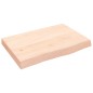 vidaXL Piano Bagno 60x40x6 cm in Legno Massello Non Trattato