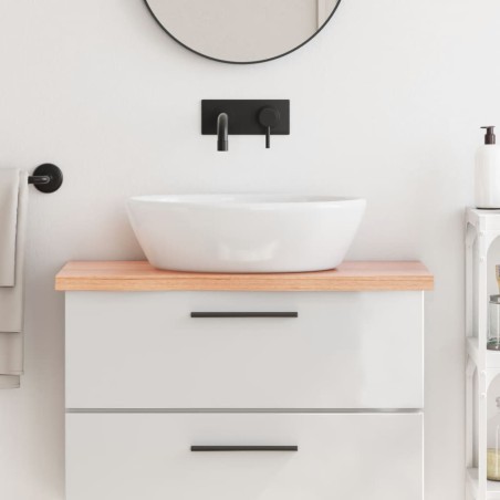 vidaXL Piano Bagno Marrone Chiaro 80x40x4 cm Legno Massello Trattato