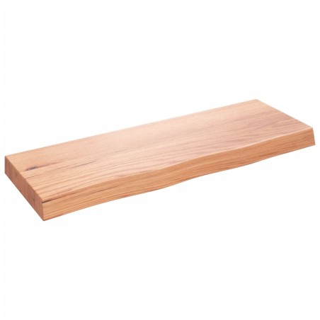 vidaXL Piano Bagno Marrone Chiaro 80x30x6 cm Legno Massello Trattato